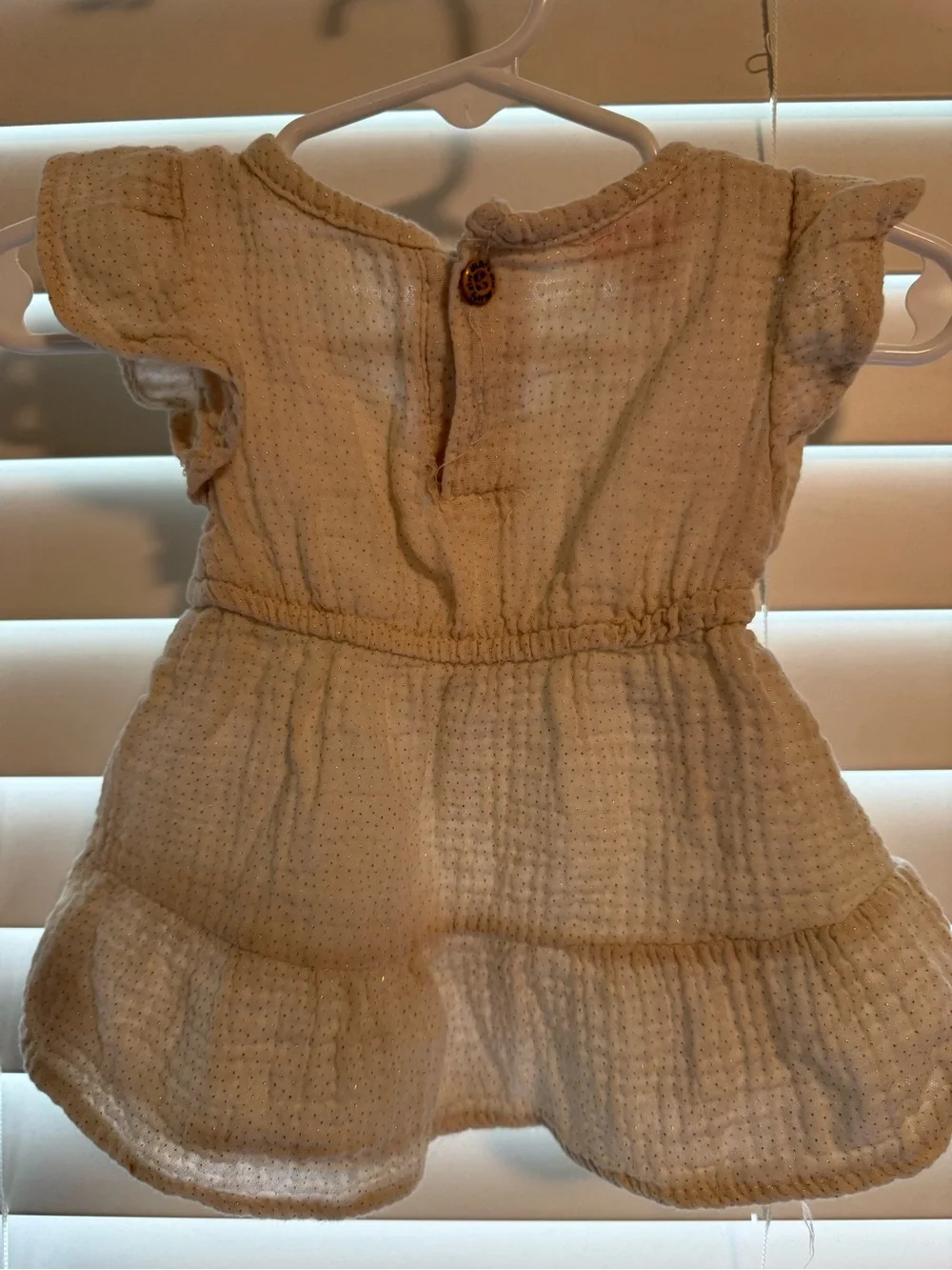 Delia’s Girl Cream Gold Sparkle Dress Baby